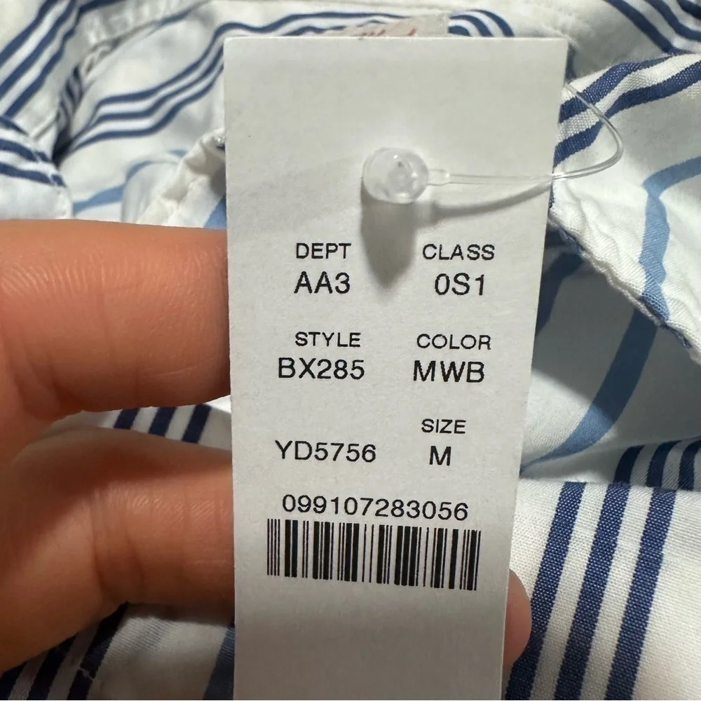 J crew classic blue Short-sleeve Secret Wash cotton poplin shirt point collar